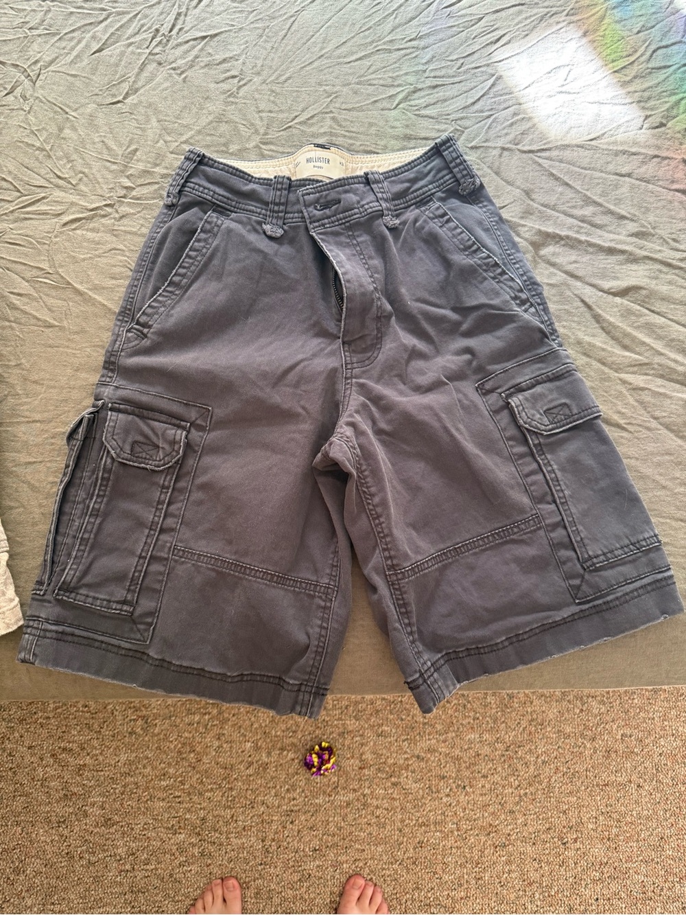 Hollister Men's Cargo Shorts - Charcoal